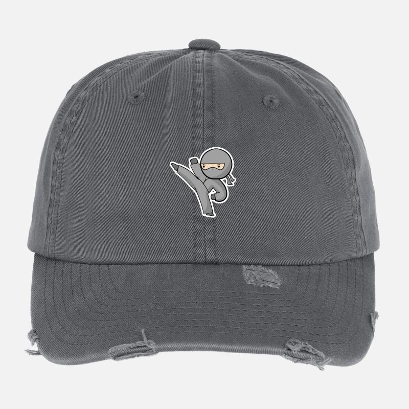 Ninja Kick Casquette vintage effet usé Flexfit