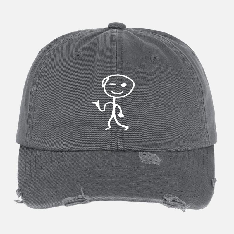 Hipster Strichmännchen Flexfit Vintage Destroyed Cap