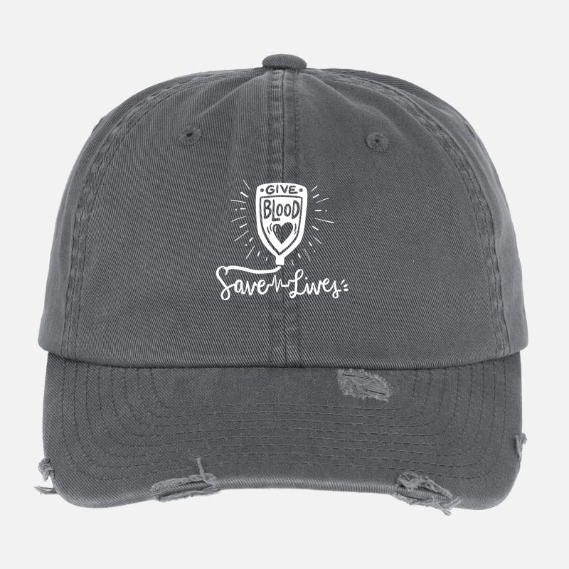 Blutspende Blutspender Flexfit Vintage Destroyed Cap