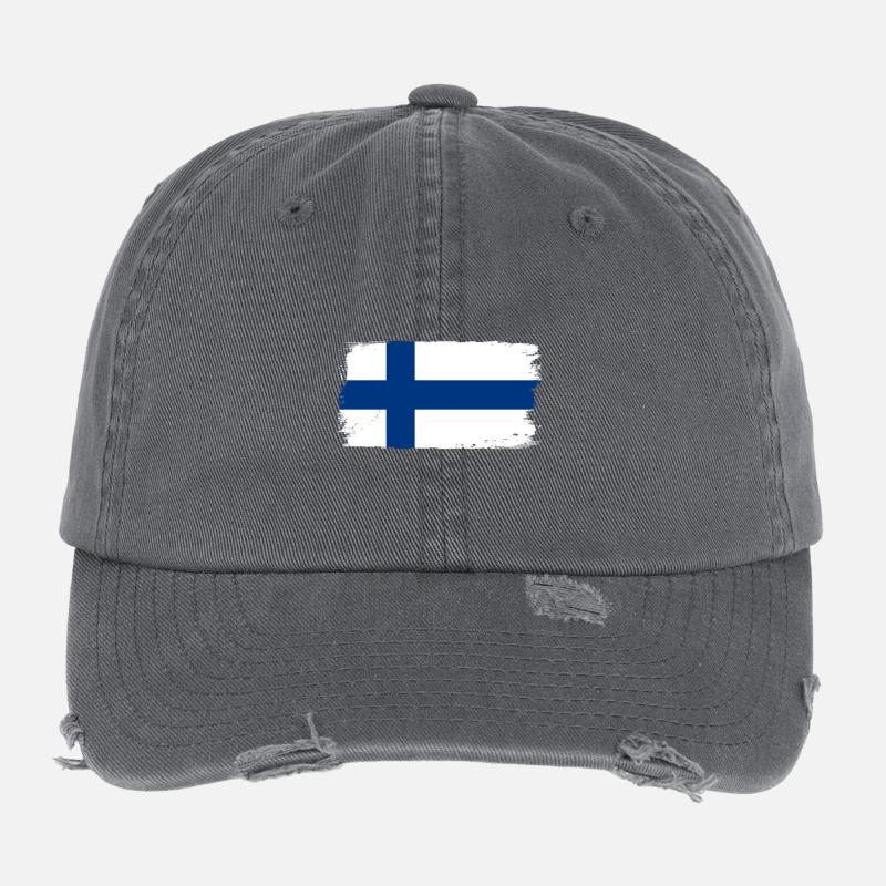 Finland flag Flexfit Vintage Destroyed Cap