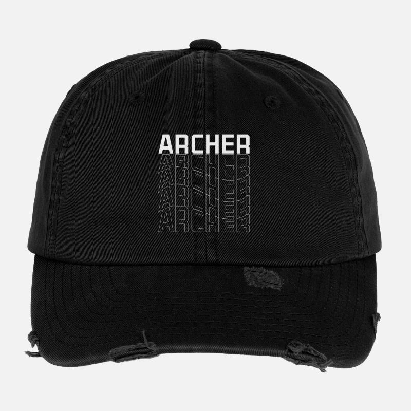 Archer Grid Lettering - Flexfit Vintage Destroyed Cap - black