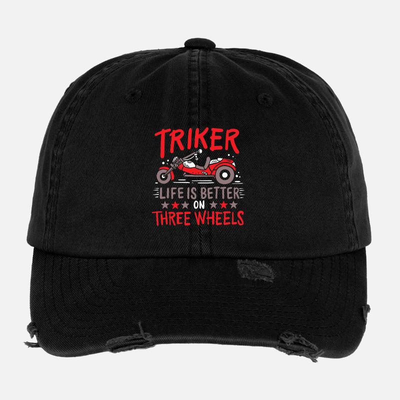 Triker Trike Tricycle Casquette vintage effet usé Flexfit