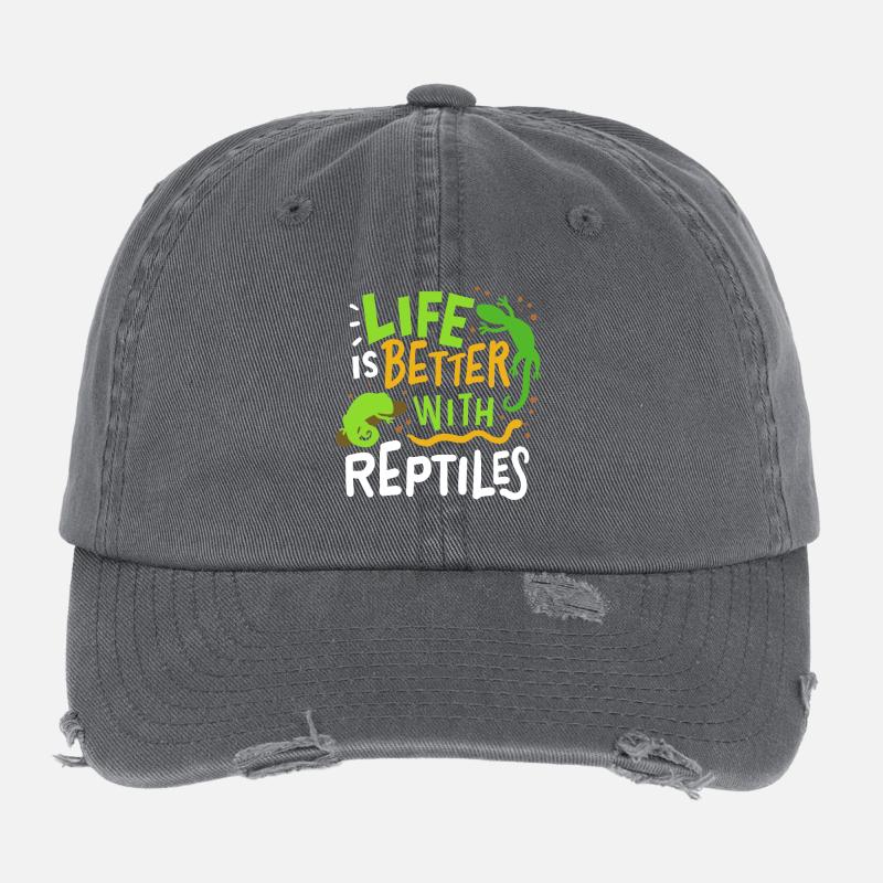 Lézard reptile Casquette vintage effet usé Flexfit