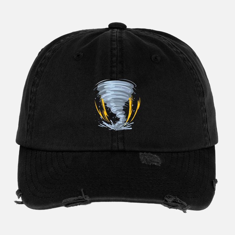 Tornade Hurricane Windsturm Idée cadeau Casquette vintage effet usé Flexfit
