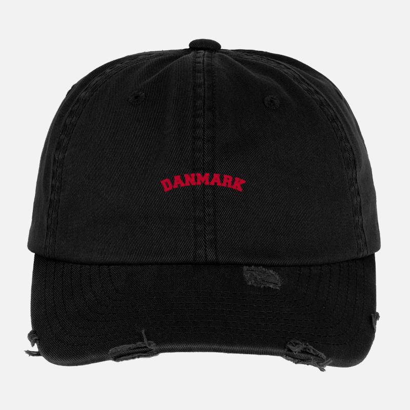 Danmark Denmark - Flexfit Vintage Destroyed Cap - black