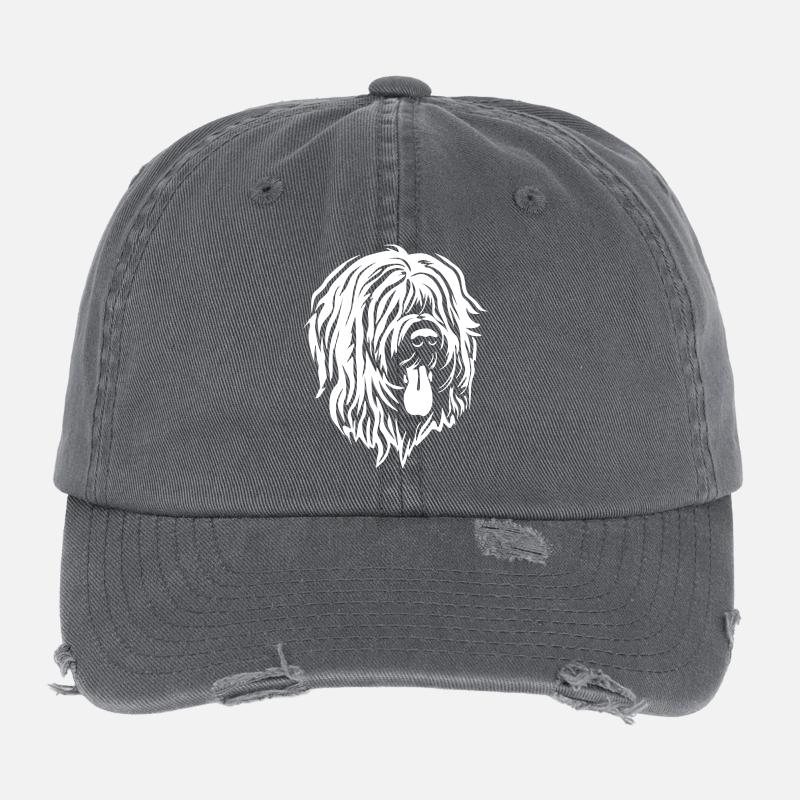 Tête Briard "Black Edition" Casquette vintage effet usé Flexfit