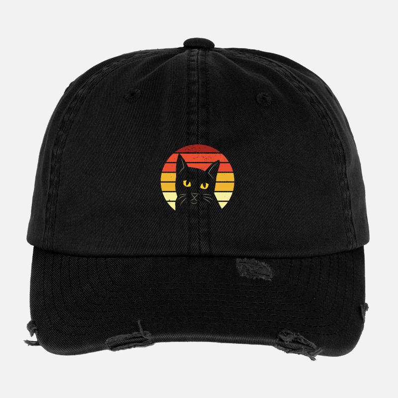Chat Chat Chat Miau Amour de chat Stubentiger Casquette vintage effet usé Flexfit