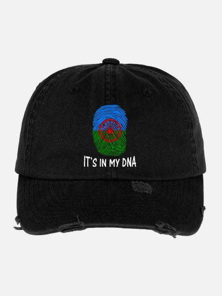 roman people flag or styago le romanian gift idea - Flexfit Vintage Destroyed Cap - black - Front