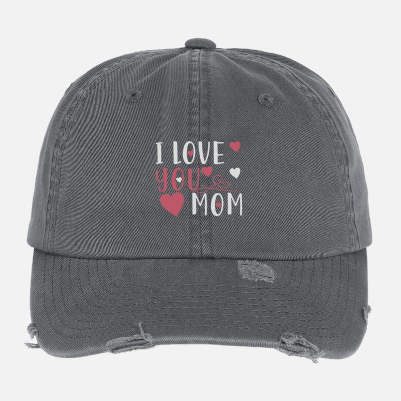 Muttertag I love you Mom Flexfit Vintage Destroyed Cap