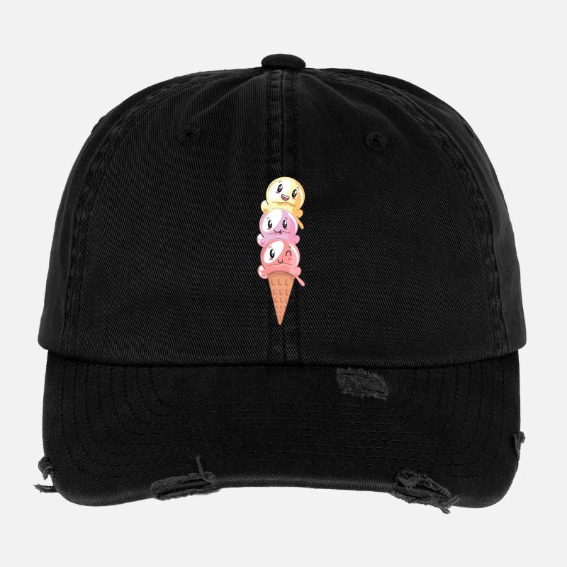 Eiscreme Lover Kawaii Waffeleis Flexfit Vintage Destroyed Cap