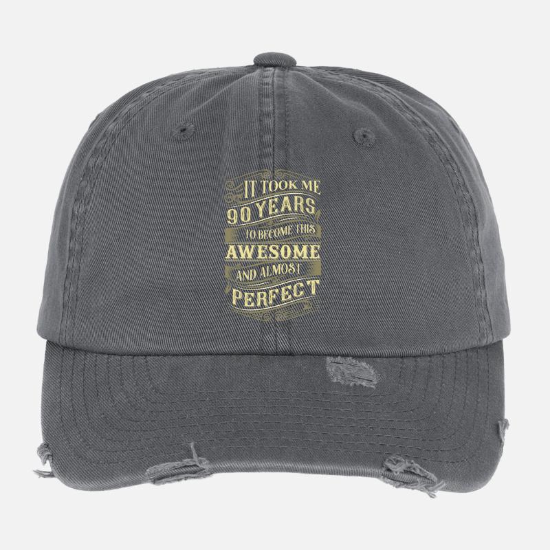 90th birthday Flexfit Vintage Destroyed Cap