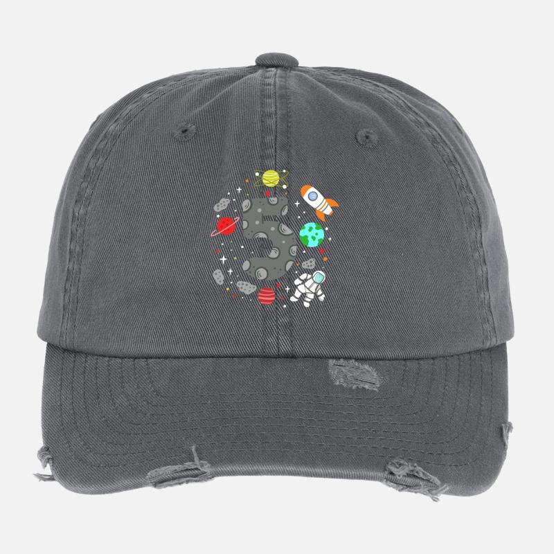 5. Geburtstag Weltraum Astronaut Flexfit Vintage Destroyed Cap