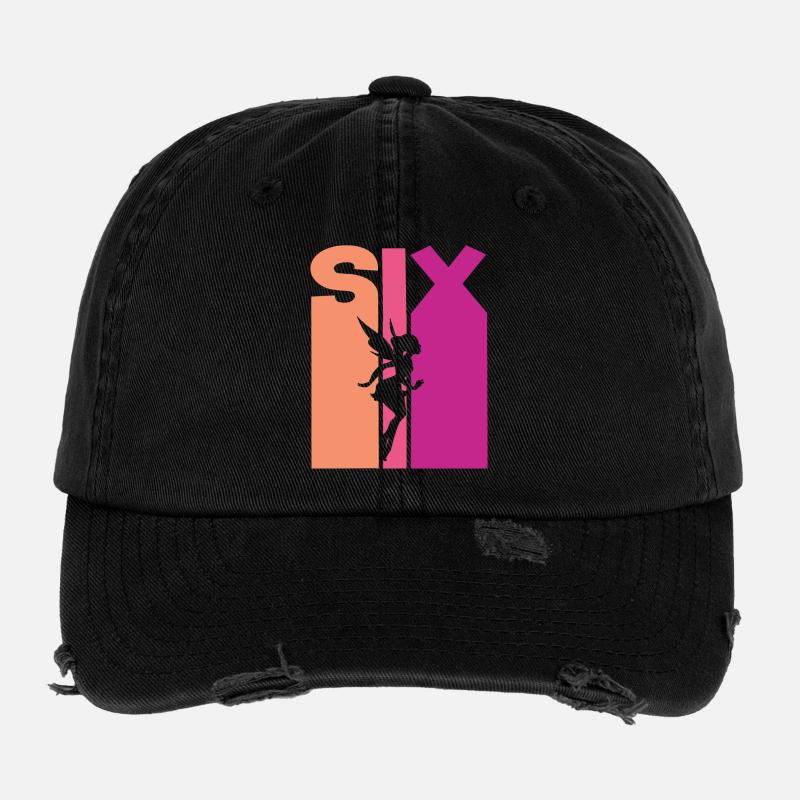 6e anniversaire fille fée Casquette vintage effet usé Flexfit