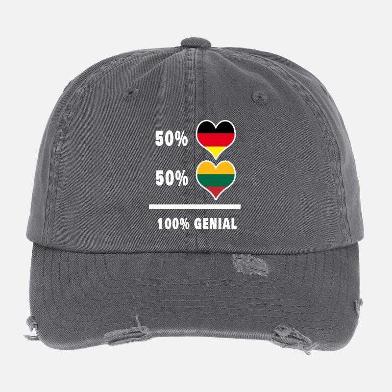 Germany and Lithuania 100% Ingenious / Gift Flexfit Vintage Destroyed Cap