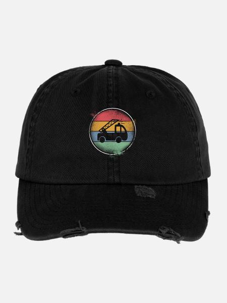 Fire engine - Flexfit Vintage Destroyed Cap - black - Front