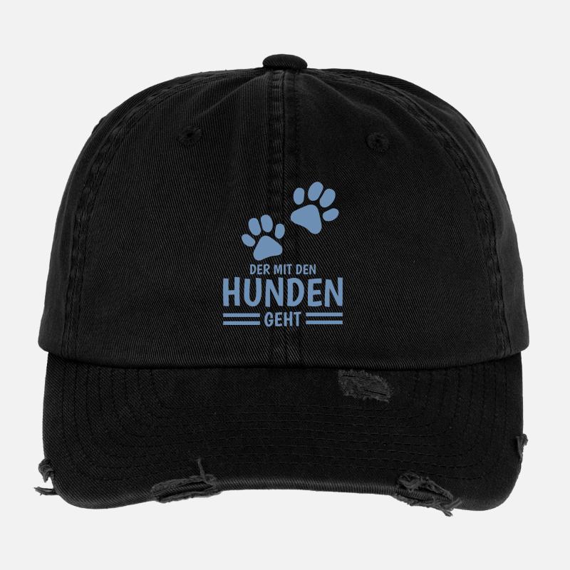 Dog and master sayings Flexfit Vintage Destroyed Cap