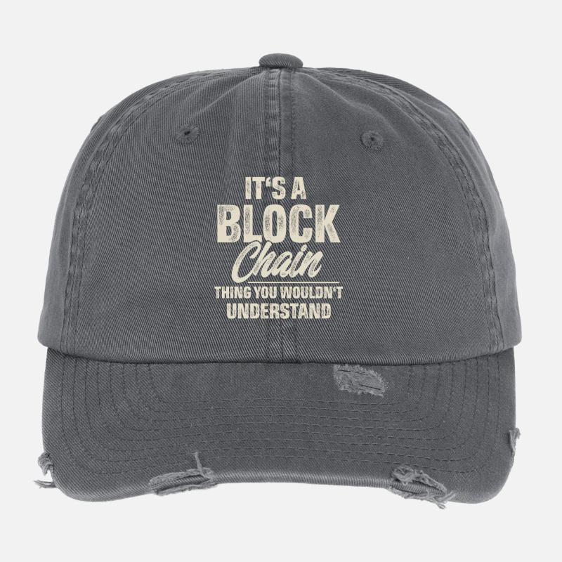 Crypto Blockchain Casquette vintage effet usé Flexfit
