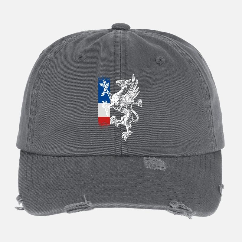 standing griffin blue white red Rostock Flexfit Vintage Destroyed Cap