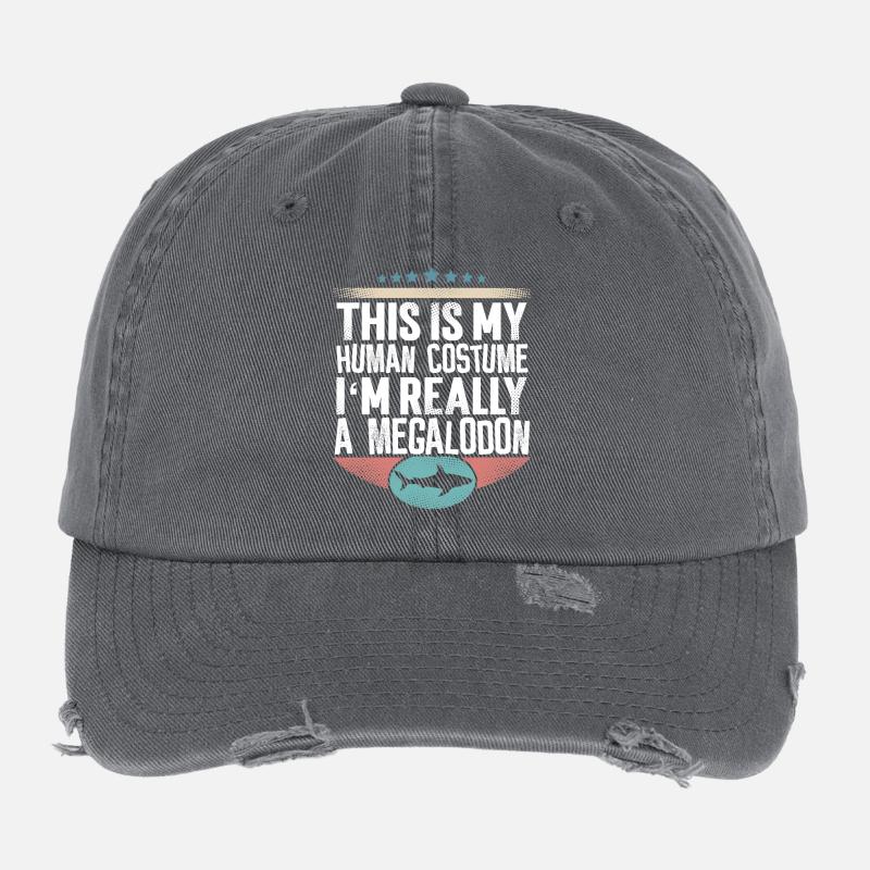 Requin géant mégalodon Casquette vintage effet usé Flexfit