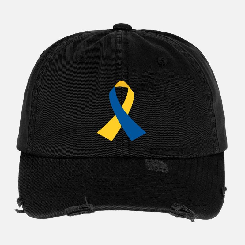 Icône du ruban bleu-jaune Casquette vintage effet usé Flexfit