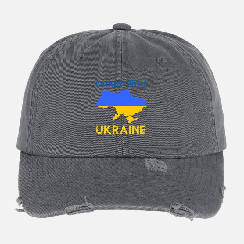 I Stand With Ukraine Flag - Ukraine Strong Casquette vintage effet usé Flexfit