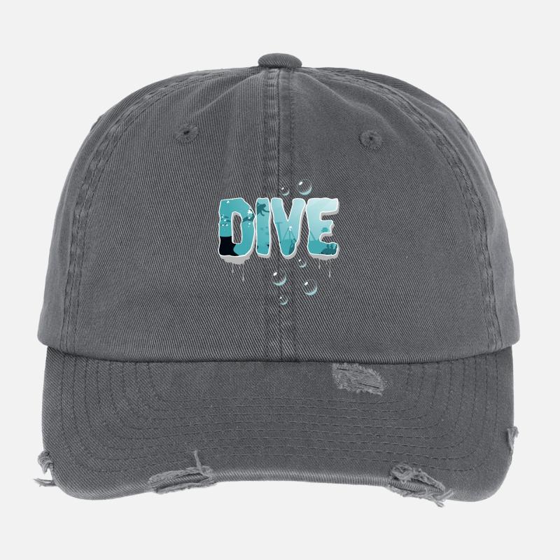 Diving Divers Flexfit Vintage Destroyed Cap