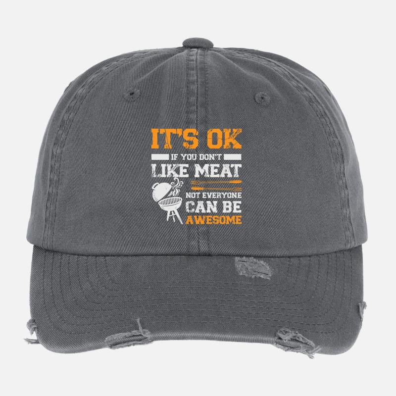 BBQ Grill Anti Végétarien Carnivore Casquette vintage effet usé Flexfit
