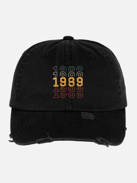 1989 - Flexfit Vintage Destroyed Cap - black - Front