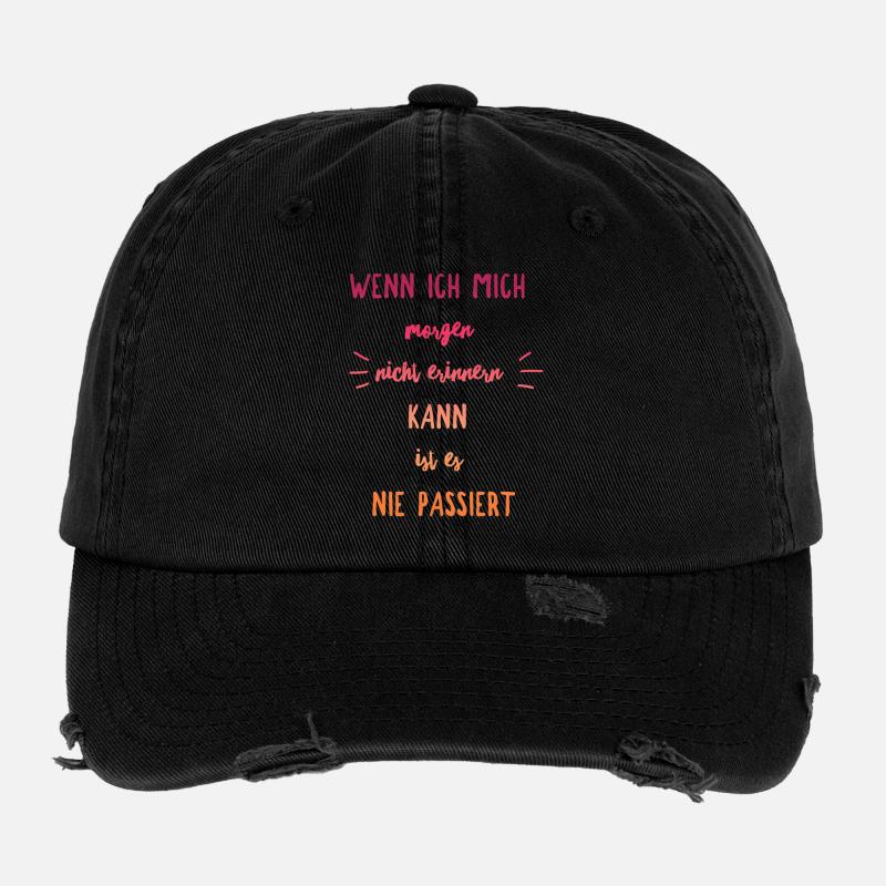 Alkohol Saufspruch Malle Party Flexfit Vintage Destroyed Cap