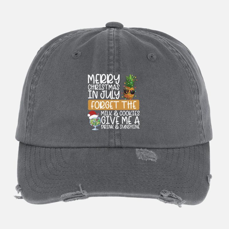 Ananas Joyeux Noël en juillet Casquette vintage effet usé Flexfit