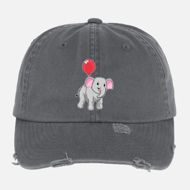 Elephant with balloon Flexfit Vintage Destroyed Cap