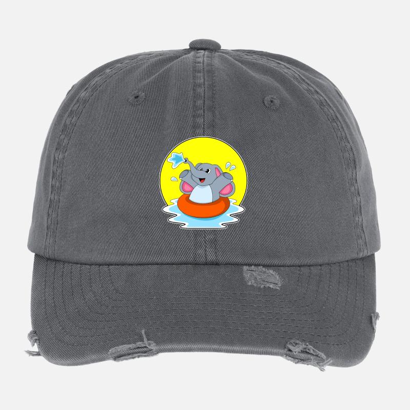 Été de nage dans le ring de nage d’éléphants Casquette vintage effet usé Flexfit