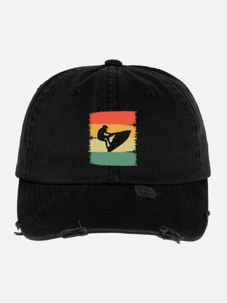Jet ski - Casquette vintage effet usé Flexfit - noir - Devant
