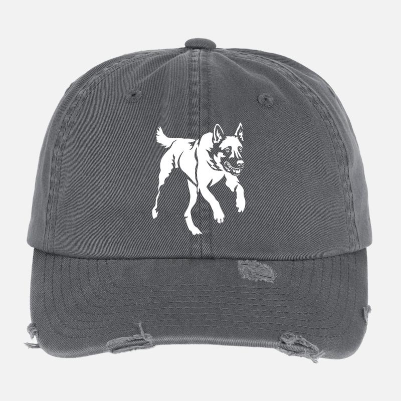 Malinois "Black Edition" Flexfit Vintage Destroyed Cap