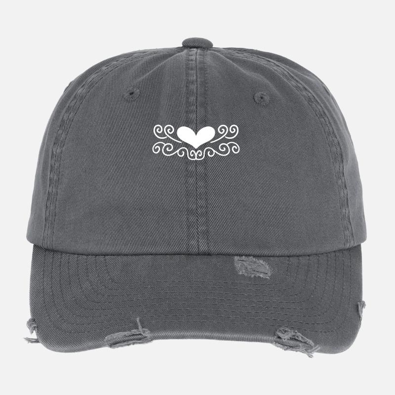Heart Decoration Flexfit Vintage Destroyed Cap
