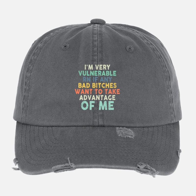 I'm Very Vulnerable RN Flexfit Vintage Destroyed Cap