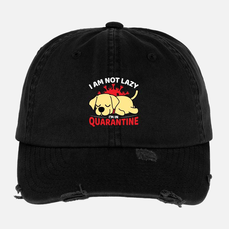 Chien mignon avec motif de quarantaine Casquette vintage effet usé Flexfit