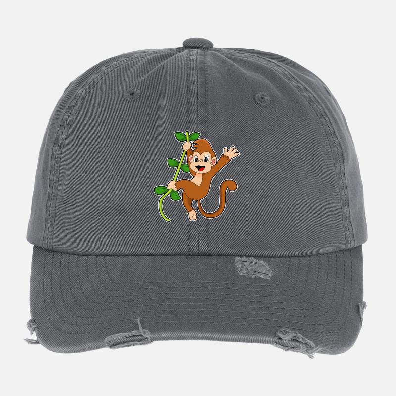 Singe dans la jungle Casquette vintage effet usé Flexfit