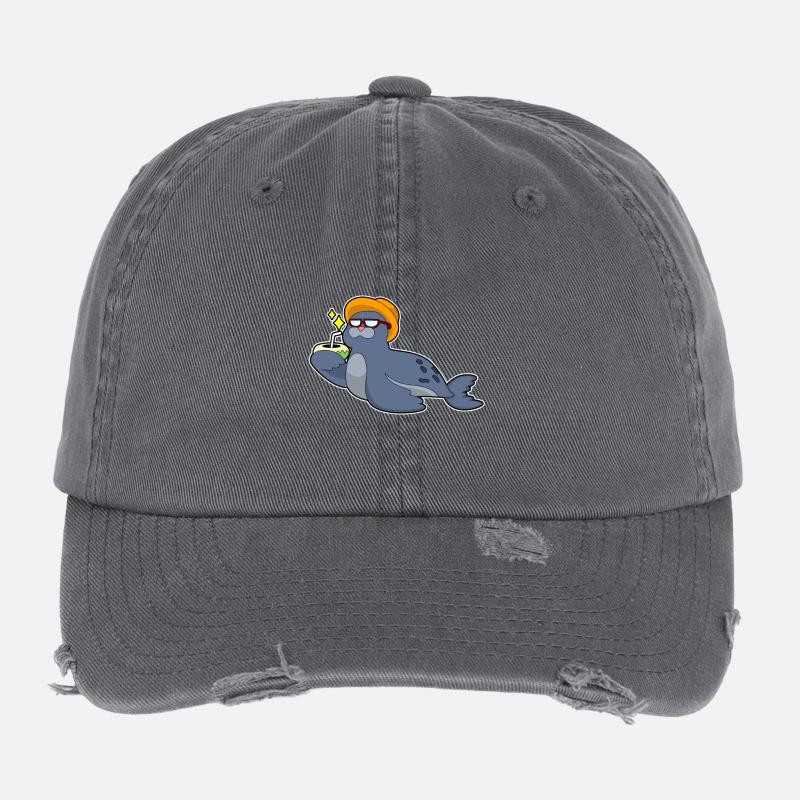 Seehund Kokosnuss Flexfit Vintage Destroyed Cap
