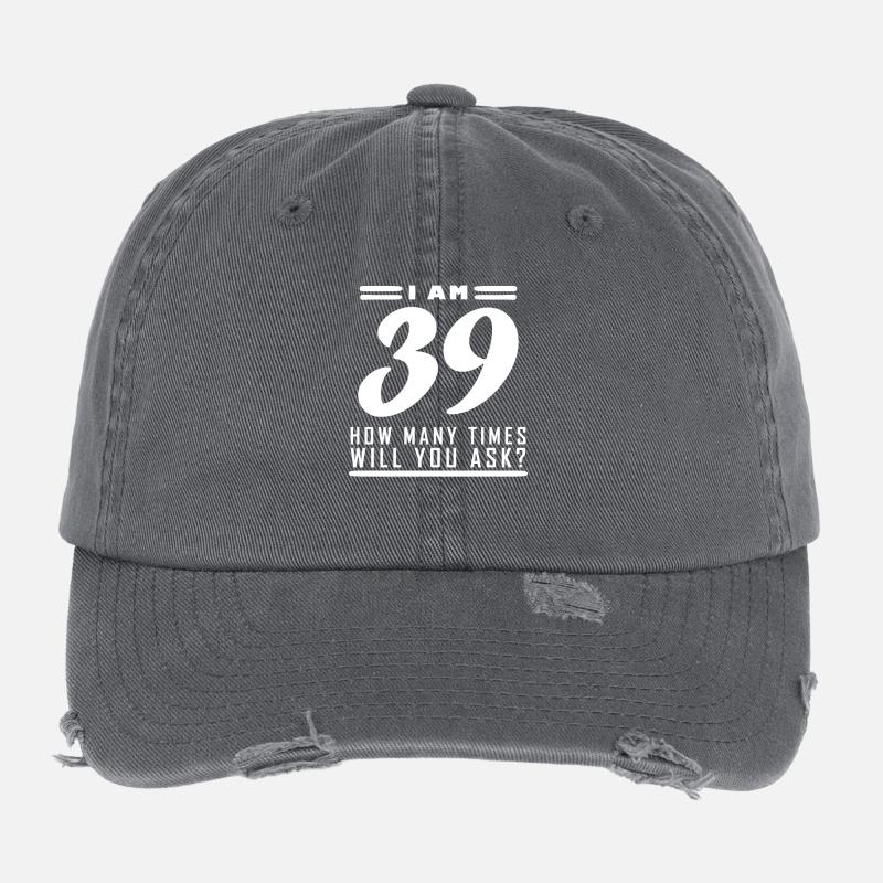 Ich bin 39 – 39. Geburtstag Geschenk Flexfit Vintage Destroyed Cap