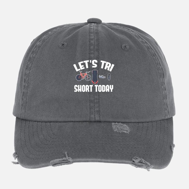 Let's Tri Short Today Triathlon Flexfit Vintage Destroyed Cap