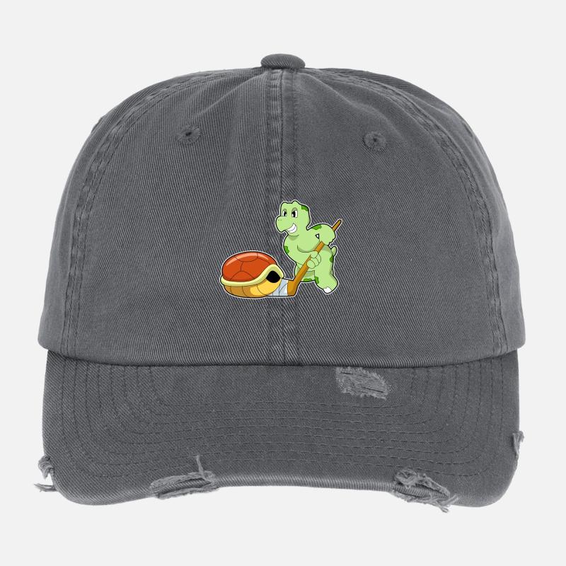 Schildkröte Eishockey Eishockeyschläger Flexfit Vintage Destroyed Cap