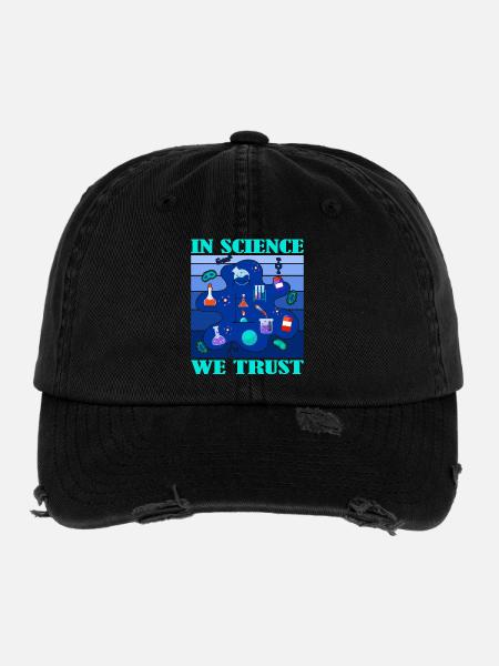 Études du laboratoire de recherche scientifique - Casquette vintage effet usé Flexfit - noir - Devant