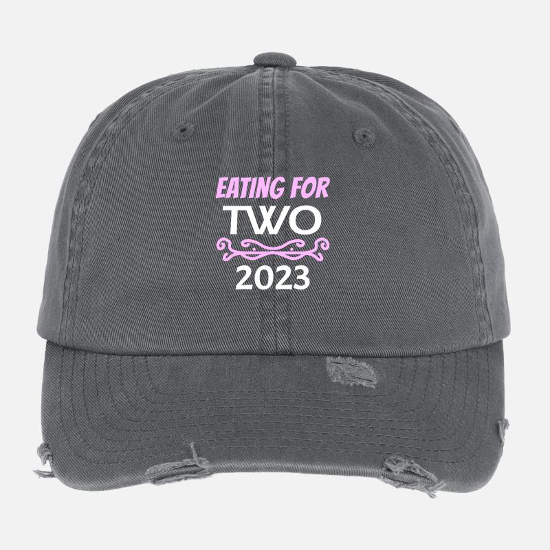 Gemini Pregnant Pregnancy 2023 Flexfit Vintage Destroyed Cap