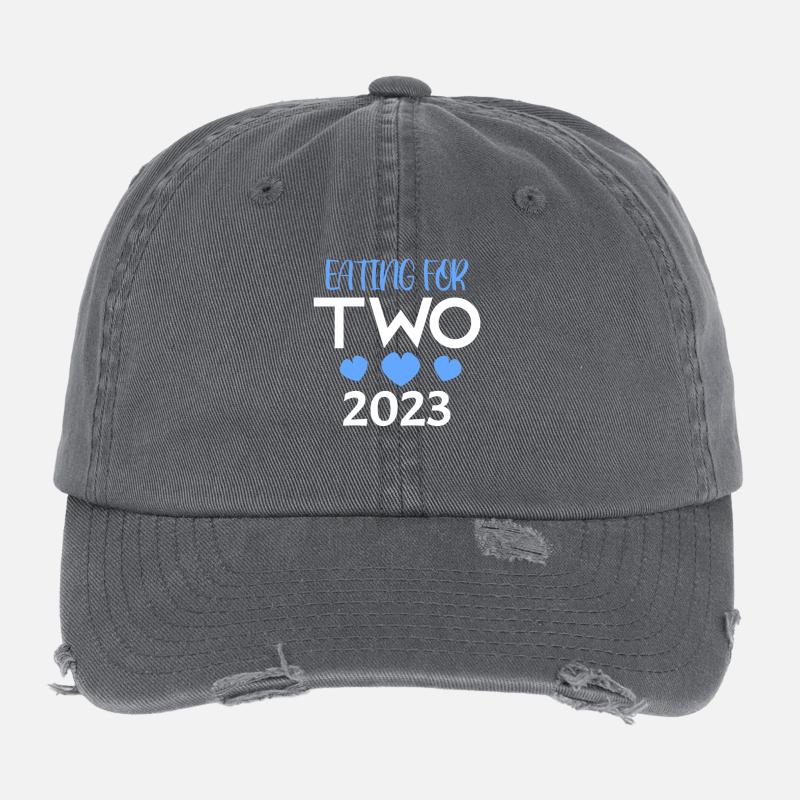 Zwillinge Schwanger Schwangerschaft 2023 Flexfit Vintage Destroyed Cap