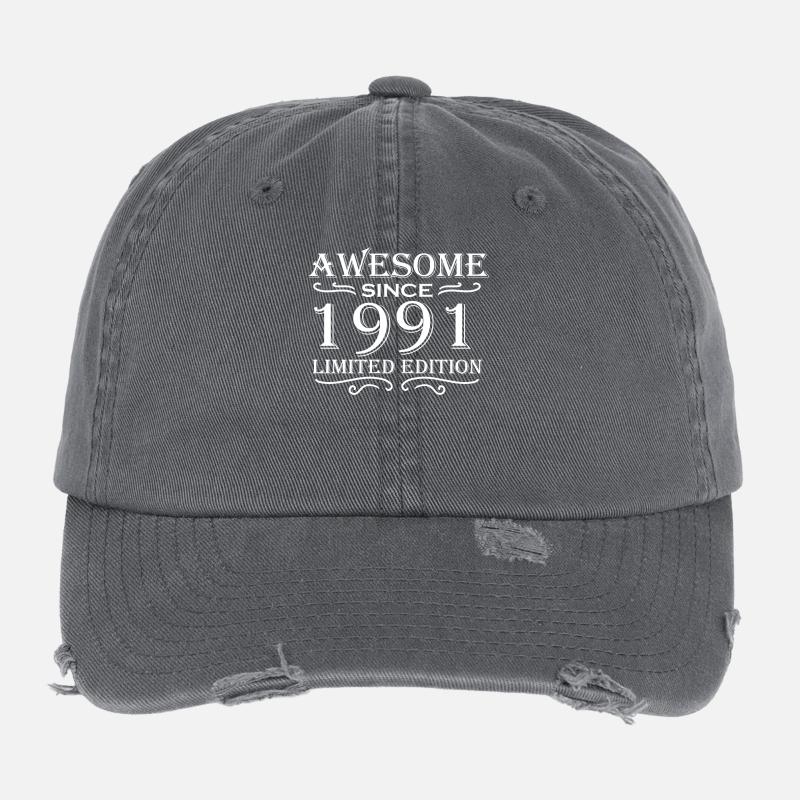 1991 - Né en 1991 Casquette vintage effet usé Flexfit