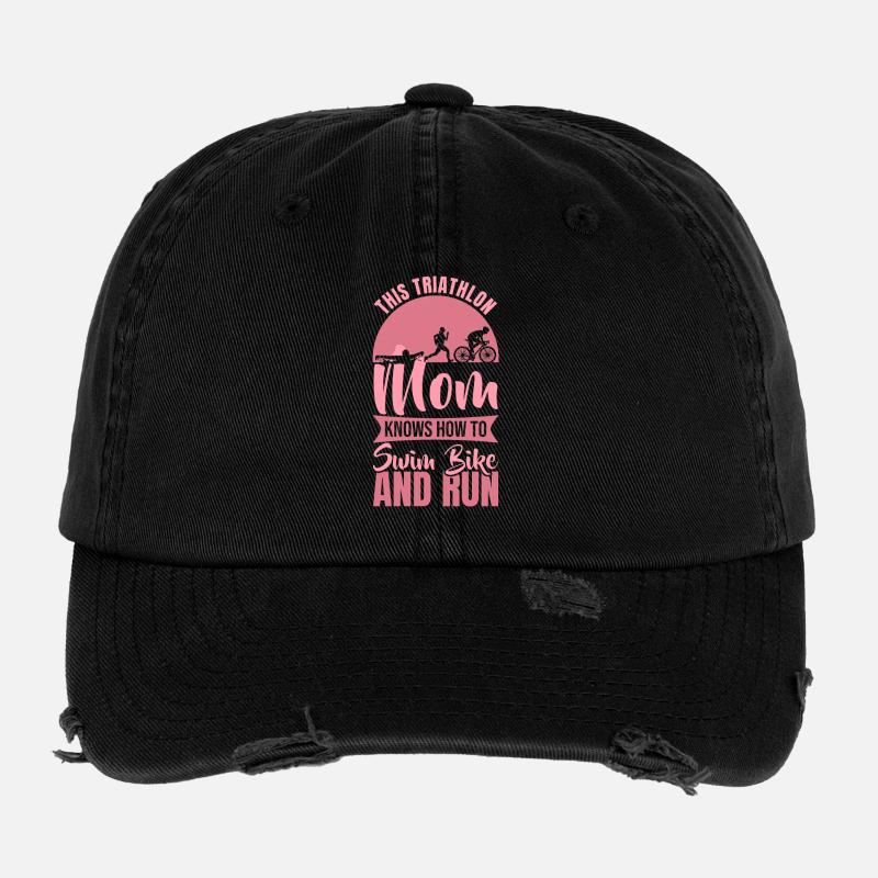 Triathlet Mama Flexfit Vintage Destroyed Cap