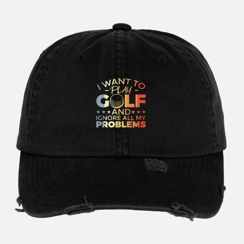 Lustiger Golf Spruch Flexfit Vintage Destroyed Cap