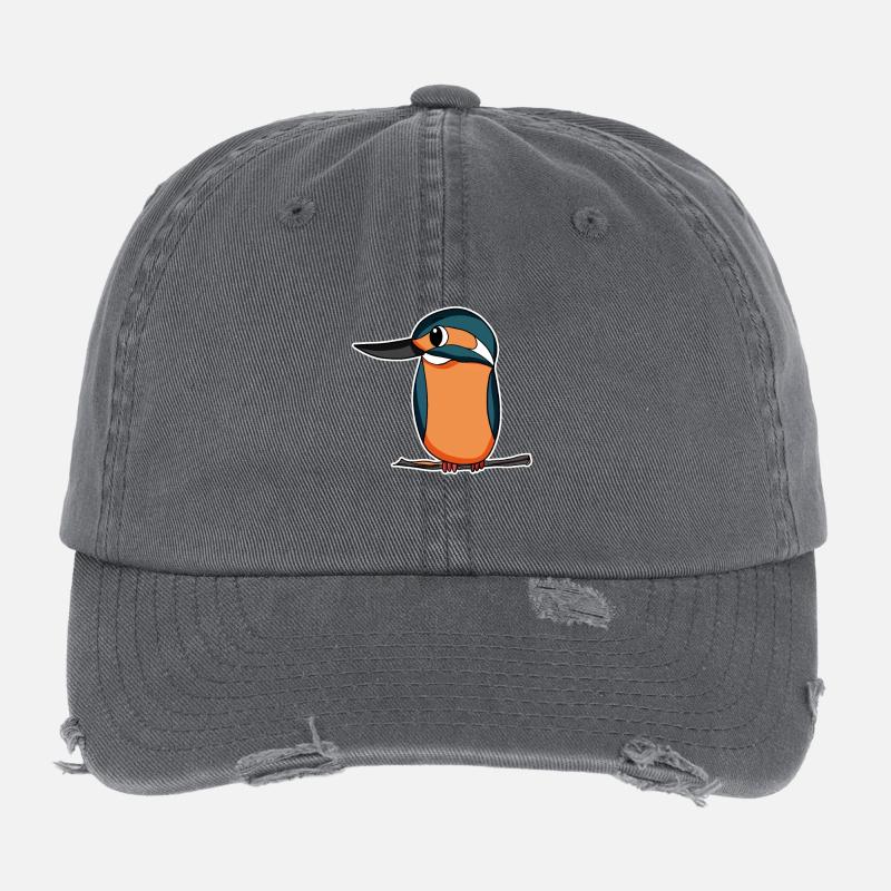 Kingfisher Blue Bird Flexfit Vintage Destroyed Cap