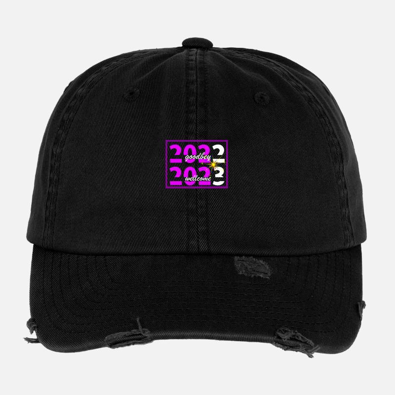 2022 goodbey 2023 wellcome Flexfit Vintage Destroyed Cap